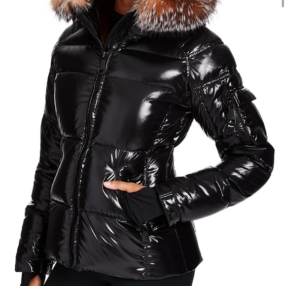 Sam. Blake Fur-Trim Puffer Down Jacket Jet - Picture 4 of 8
